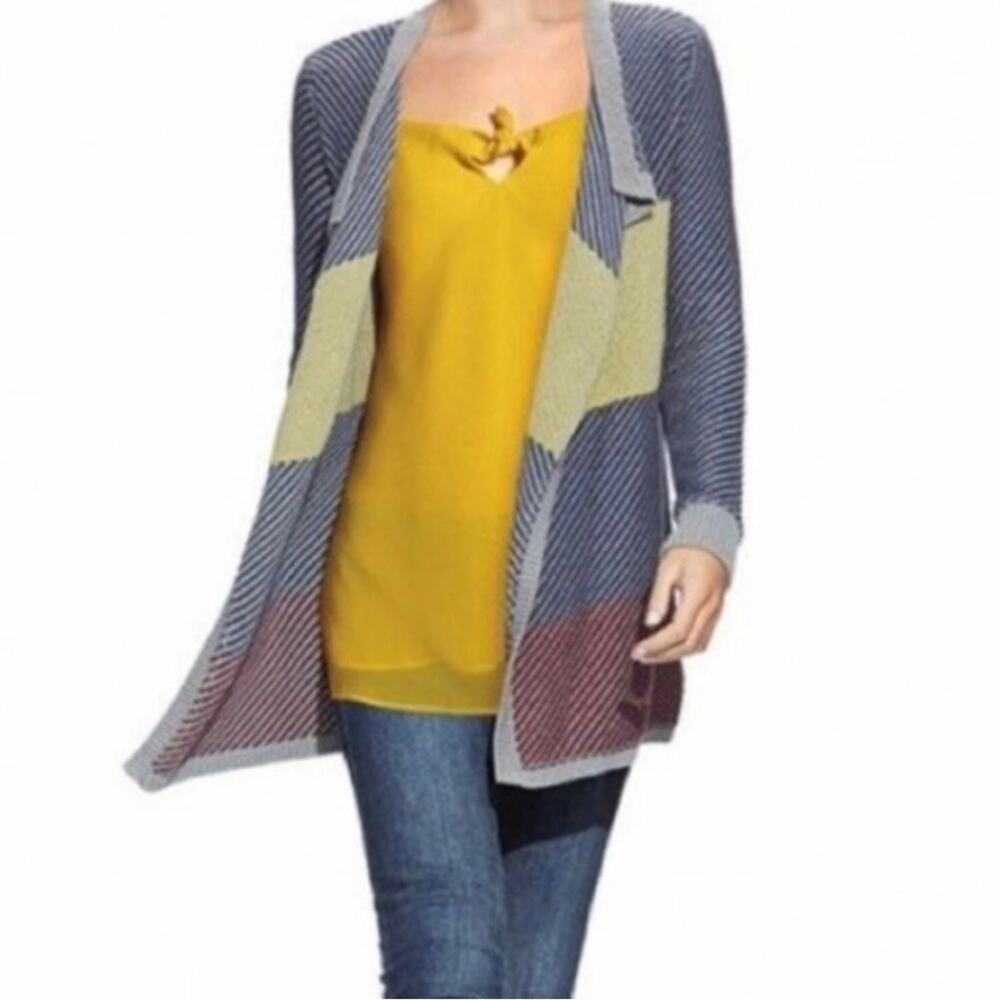 CAbi Color Block Blanket Knit Cardigan Size Small